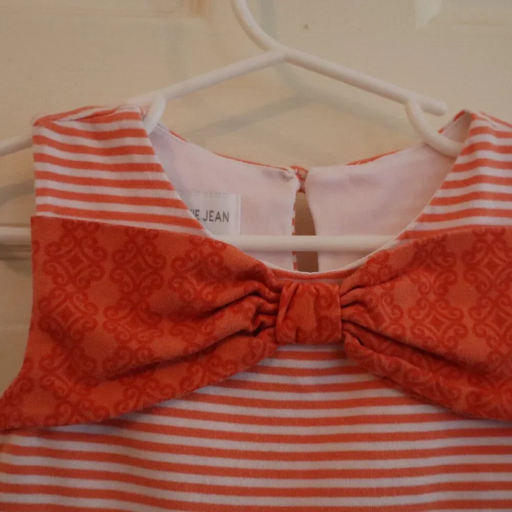 Bonnie Jean 4T Girls Dress Orange with stripes and floral patterns
